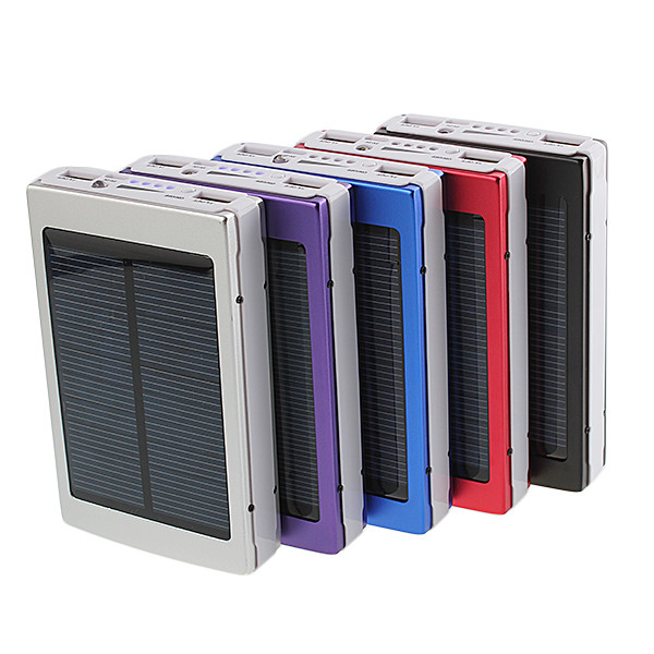 30000mAh Mobile Phone Solar Panel Charger Battery Dual USB Portable 