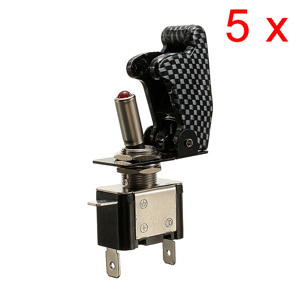 5x Kippschalter beleuchtet LED 12V KFZ Schalter Kill Switch EIN AUS Schutz kappe - Bild 7 von 11