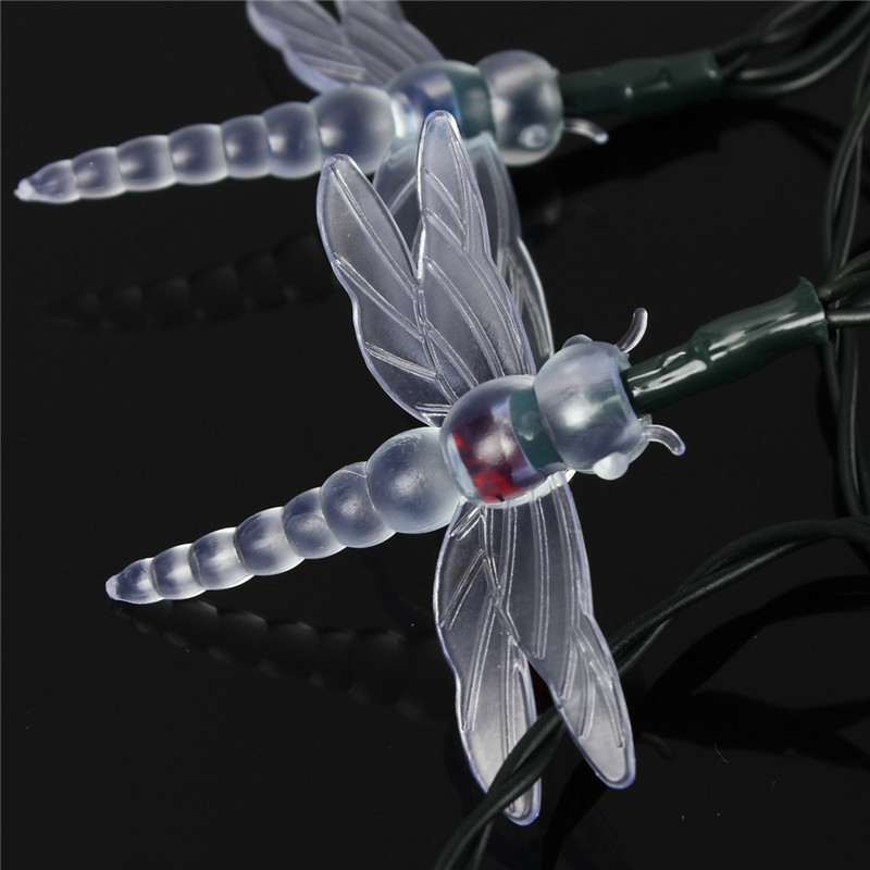 4.8M 20 LED Solar Fairy Light String Dragonfly Butterfly Garden Pathway Party eBay
