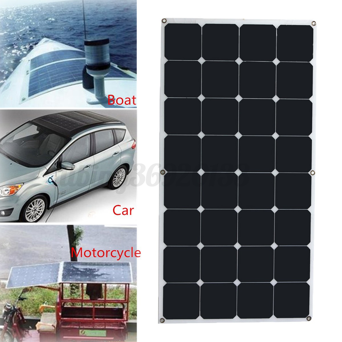 100W 18V Semi Flexible Solar Panel 12V/24V 10A Charger Controller Z Bracket UK - Picture 2 of 11