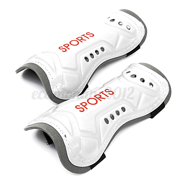 White Soft Foam Football Shin Pad Soccer Guards Sports Leg Protector Teen Adult eBay