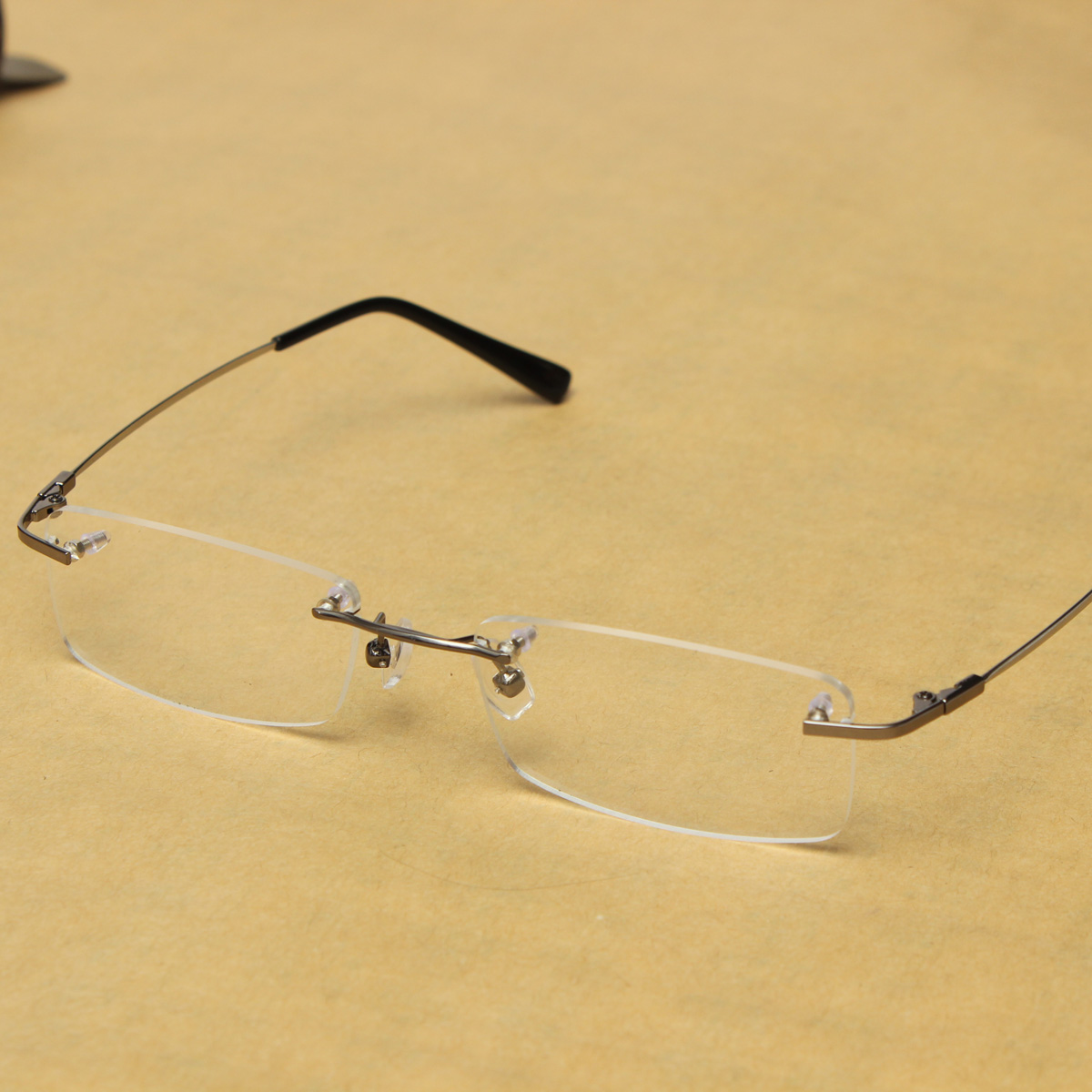 Men Memory Titanium Alloy Rimless Flexible Eyeglass Frame ...