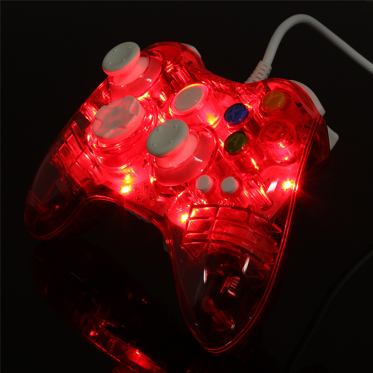 Glow LED Colors Wired USB Controller Gamepad Fit For Microsoft Xbox 360 PC New - Picture 3 of 8