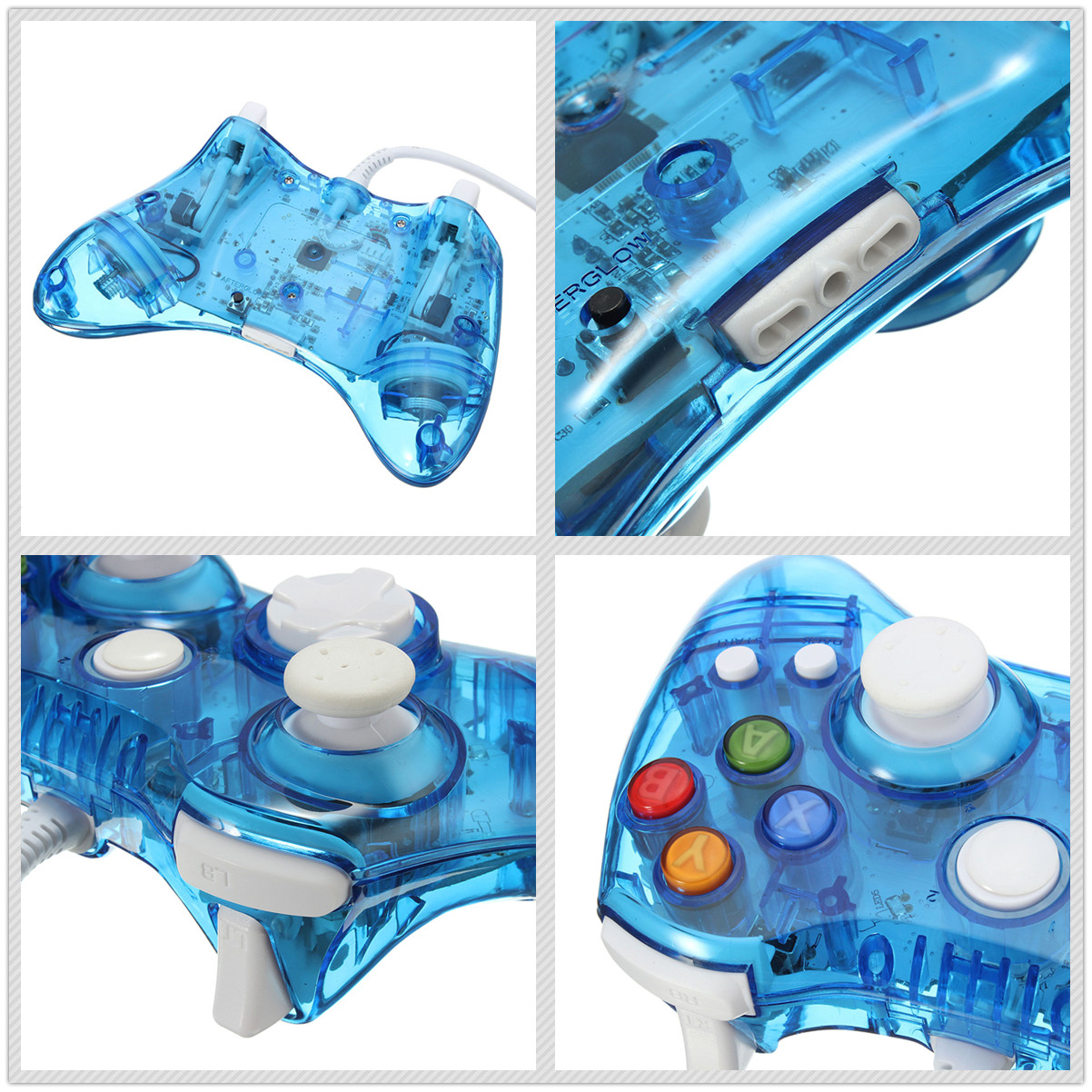 Glow LED Colors Wired USB Controller Gamepad Fit For Microsoft Xbox 360 PC New - Picture 7 of 8