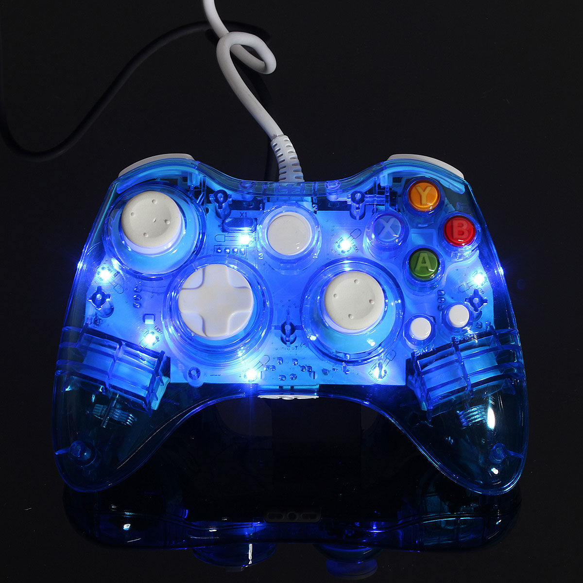 Glow LED Colors Wired USB Controller Gamepad Fit For Microsoft Xbox 360 PC New - Picture 5 of 8