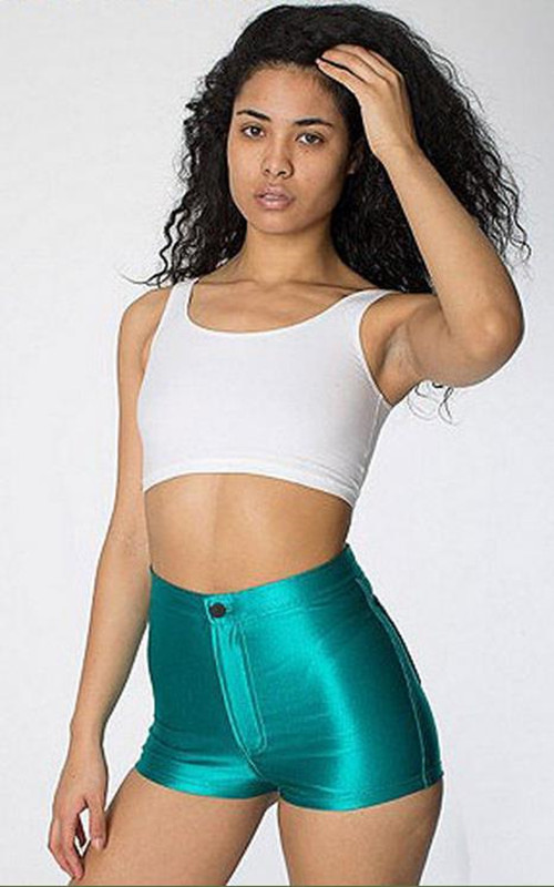black disco shorts