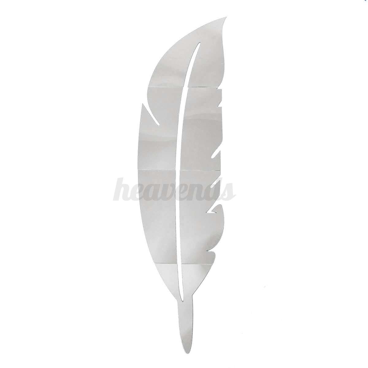 Wandtattoo wandaufkleber wand spiegel sticker feder deisgn ... Silber wohnzimmer amerika