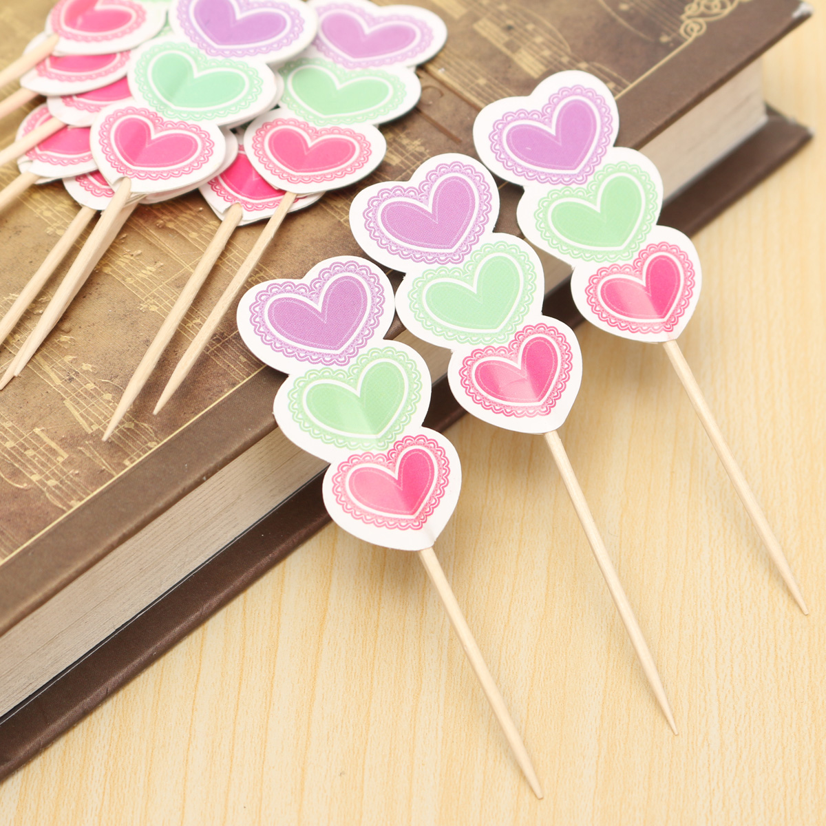 12pcs Paper Cupcake Food Picks Cocktail Sticks Toppers ...
