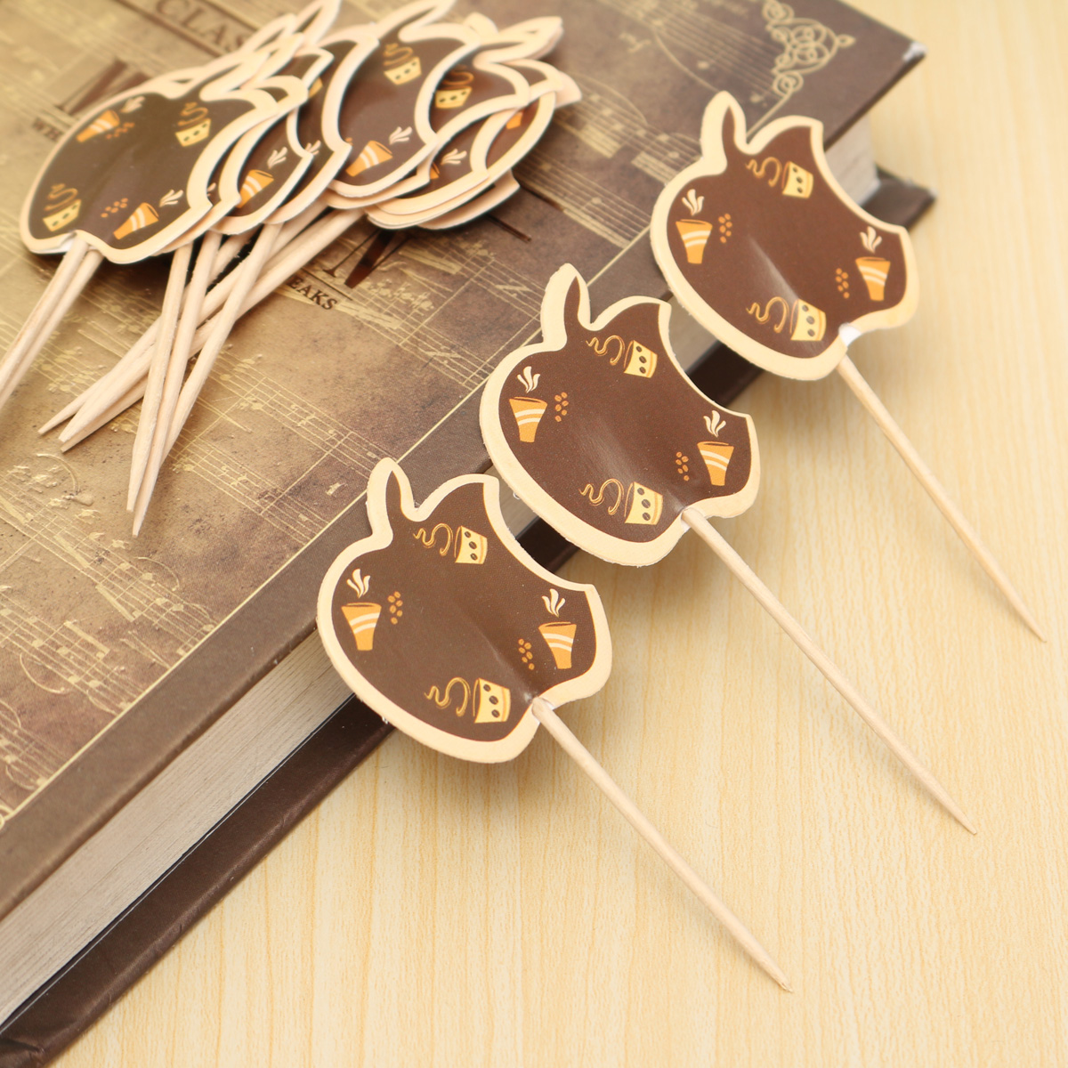 12pcs Paper Cupcake Food Picks Cocktail Sticks Toppers ...