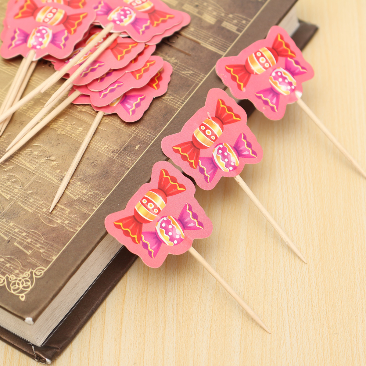 12pcs Paper Cupcake Food Picks Cocktail Sticks Toppers ...
