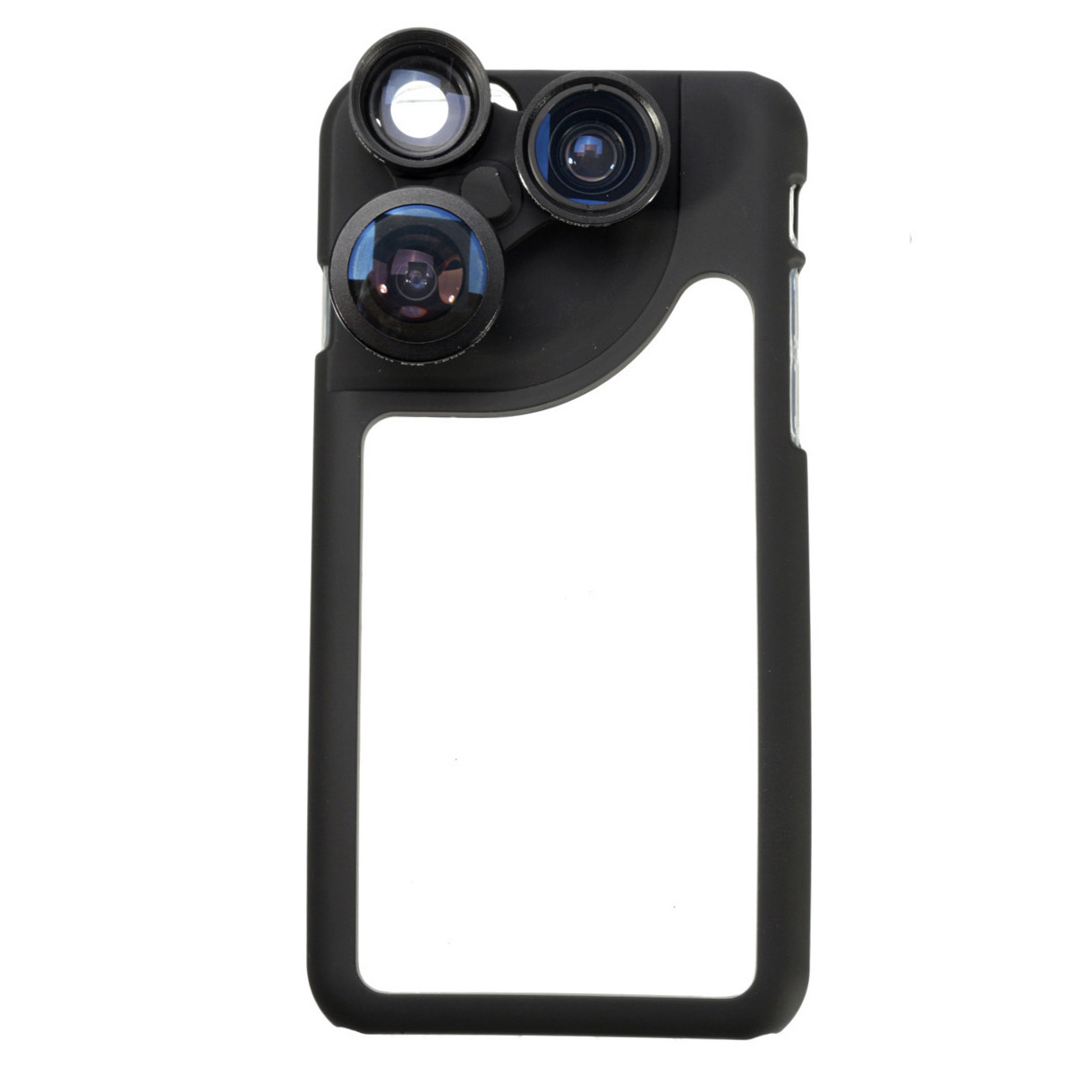 4in1 Dial Wide+Macro+Fisheye+Telephoto Camera Lens Phone Case for