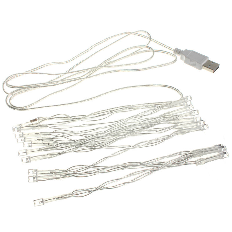 Colorful USB LED Christmas Fairy String Light Wedding Party 20 LED 2M+0.3M Cable eBay