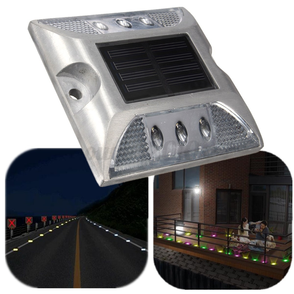 6 LED Aluminum Wand Solar Lampe Garten Bodenstrahler Treppen Außen