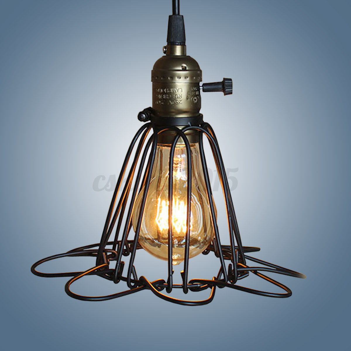 Iron wire cage lampshade guard chandelier retro black bar coffee ... Accessori casa da appendere