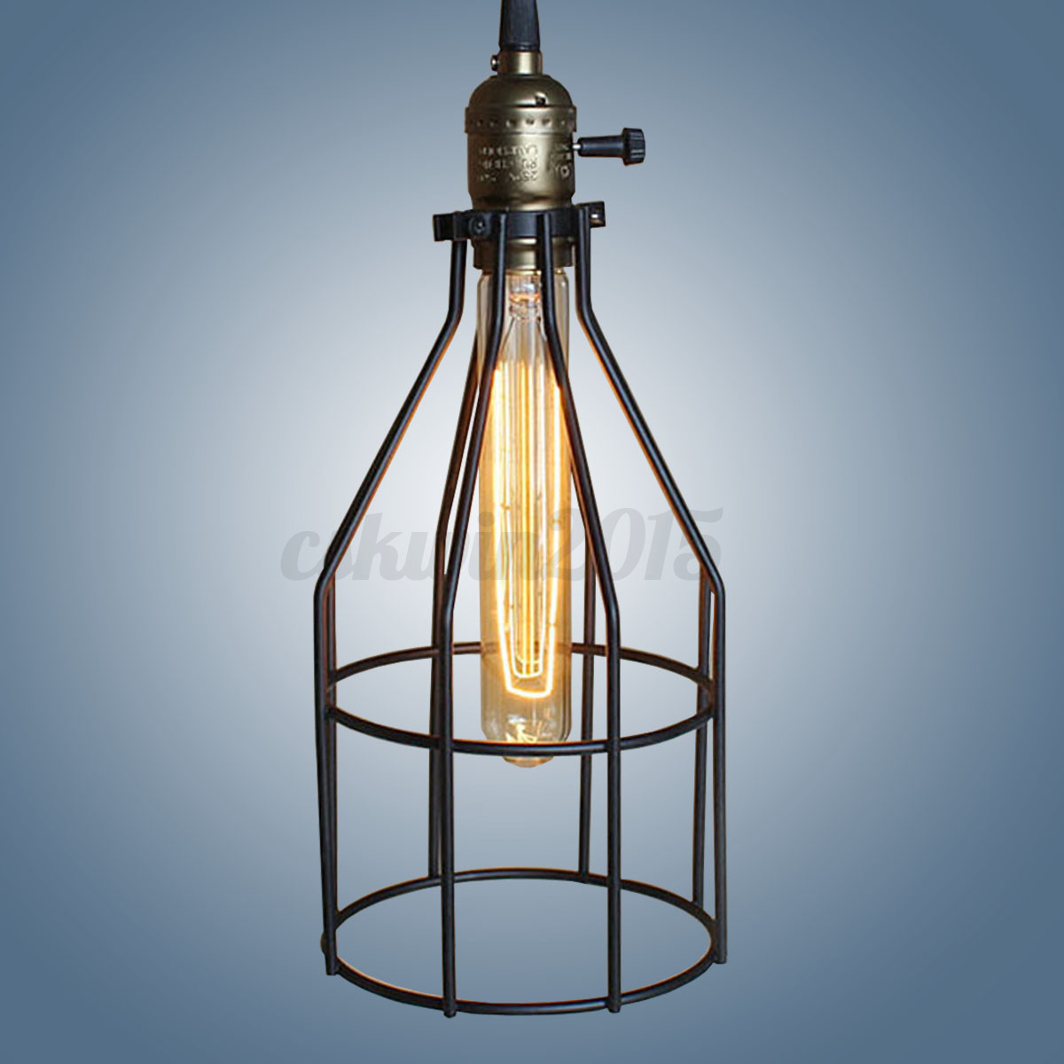Iron wire cage lampshade guard chandelier retro black bar coffee ... Accessori casa da appendere