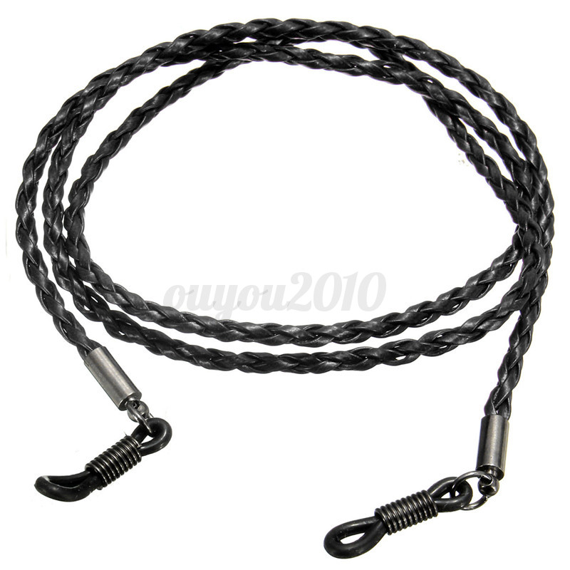 New Fashion Black Leather Glasses Eyeglass Glasses Cord new fashion black leather glasses eyeglass glasses cord