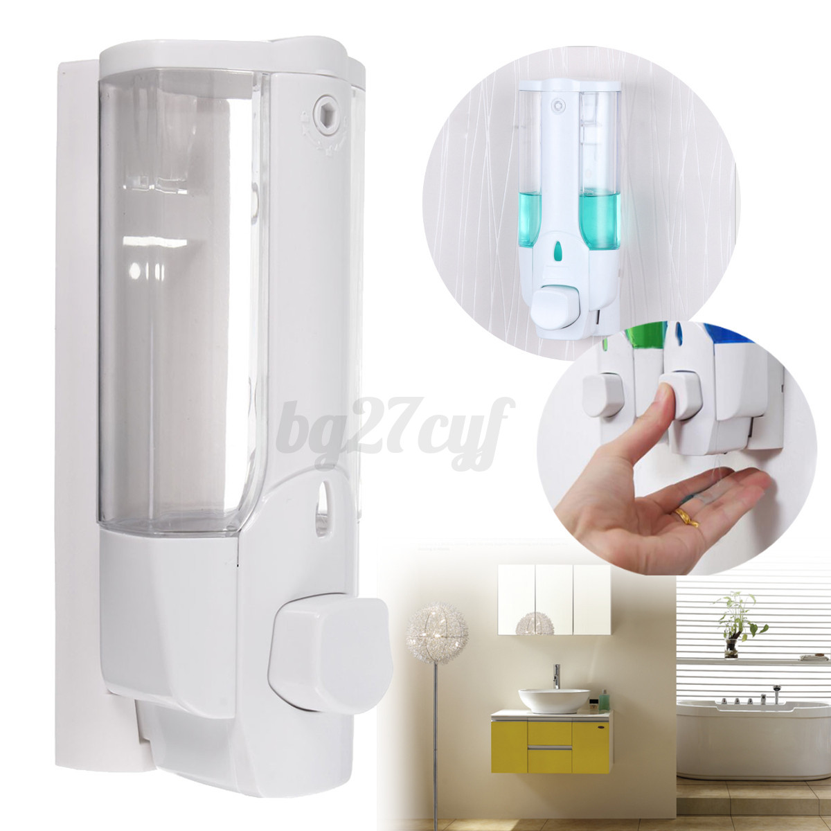 Wall Mounted Shampoo Soap Dispenser Sanitizer Bathroom Shower Liquid Lotion Pump - Picture 14 of 14