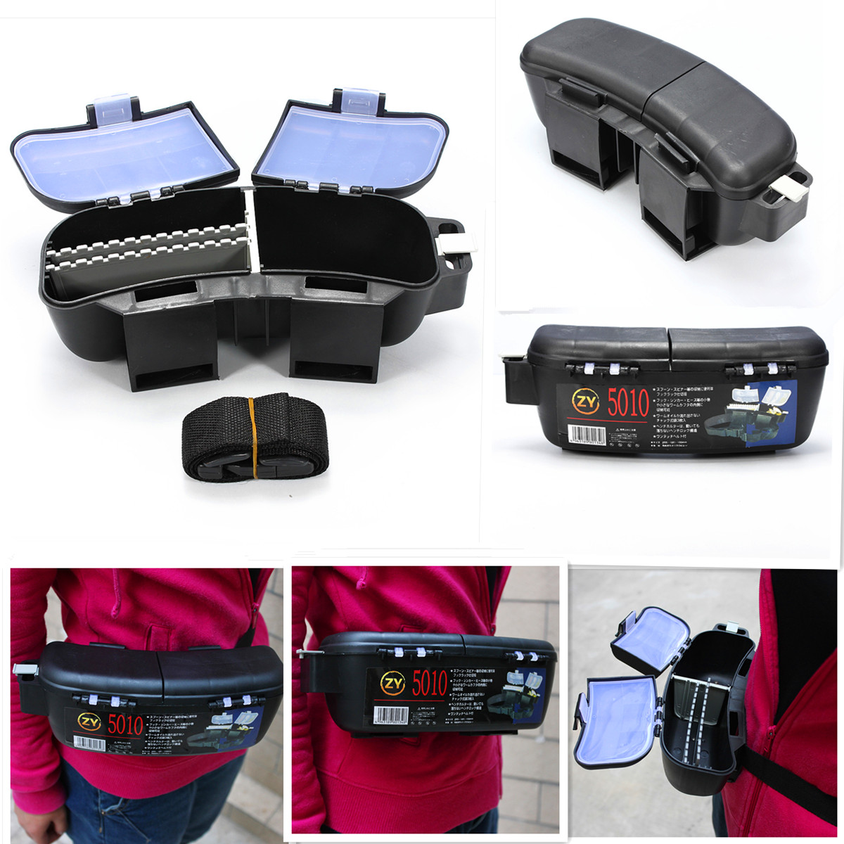 Bait+Chan Double Side FLY Fishing Lure Bait Hook Tackle Storage Case BOX Slot ...