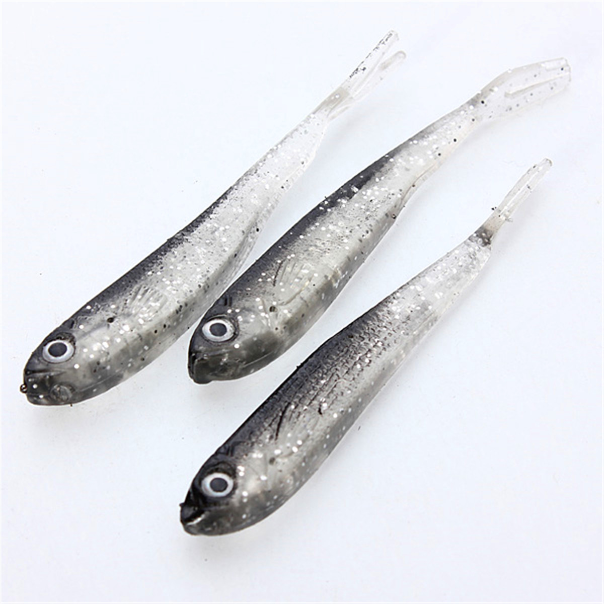 Bait+Chan 10pcs 80mm Soft Silicone Tiddler Bait Fluke Fish Fishing Lure ...