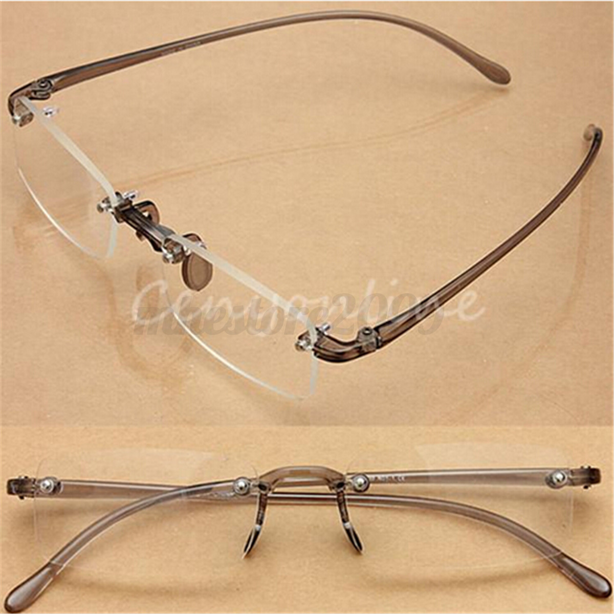 Unisex Plastic Rimless Reading Glasses Eyeglasses ...
