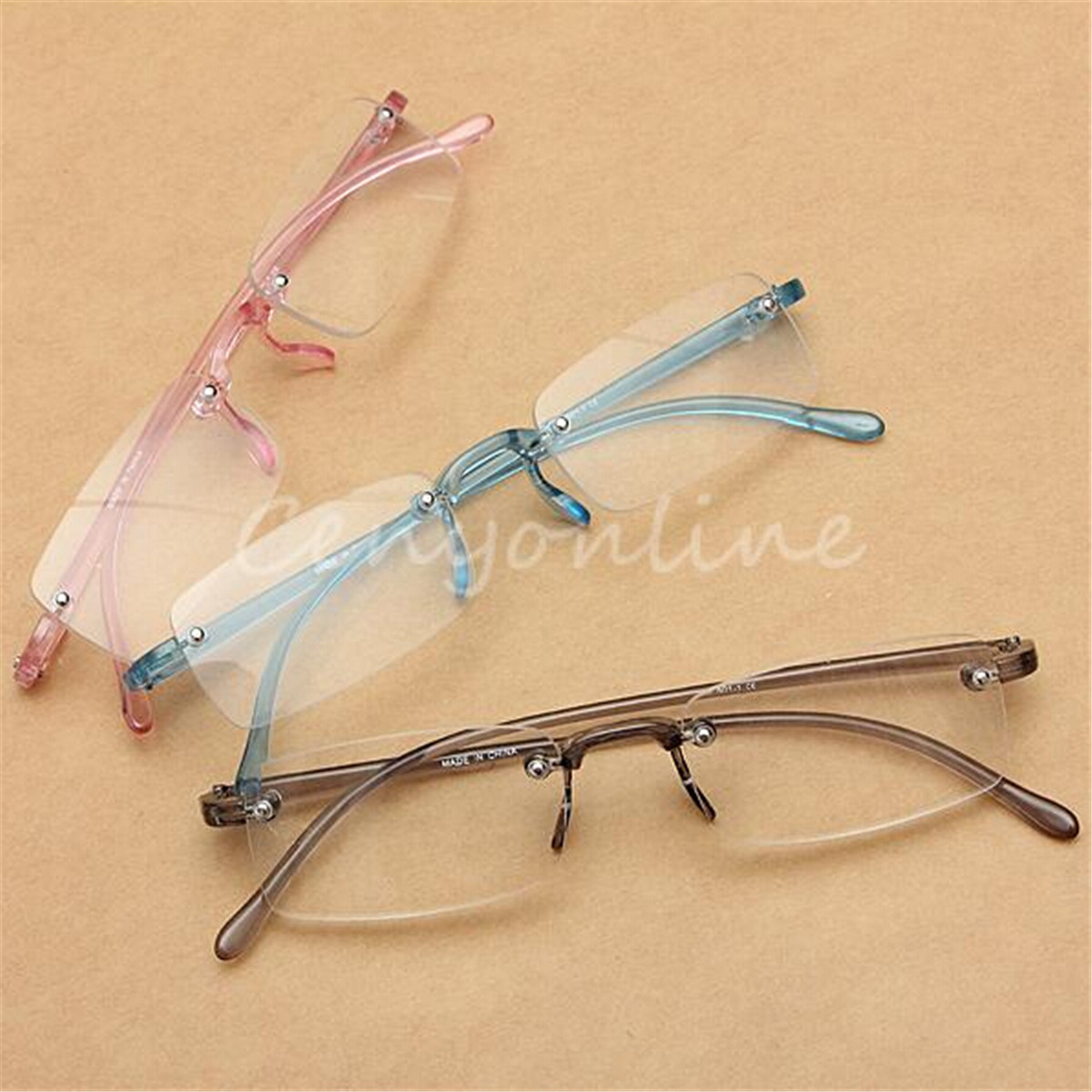 Unisex Plastic Rimless Reading Glasses Eyeglasses ...