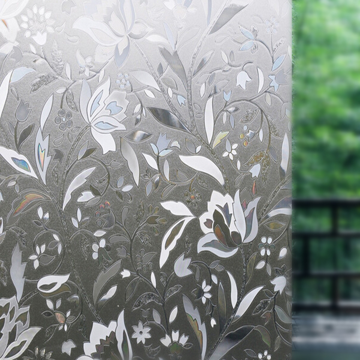 3d 45x100cm removable pvc flower sticker home glass window film 3d 45x100cm removable pvc flower sticker home glass window film
