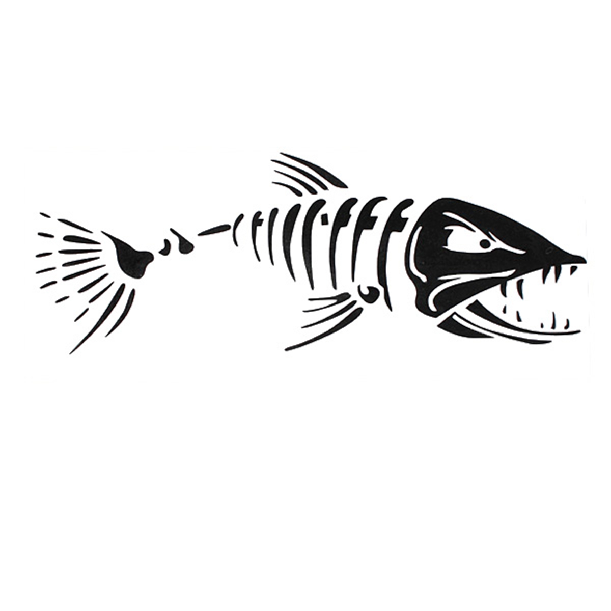 BOAT WINDOW SKELETON ANGRY SHARK MAD FISH FISHING STICKER VINYL DECAL