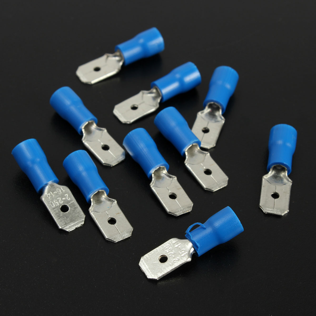 Blue 20pcs Solderless Female Quick Connector & Male Terminals Wiring
