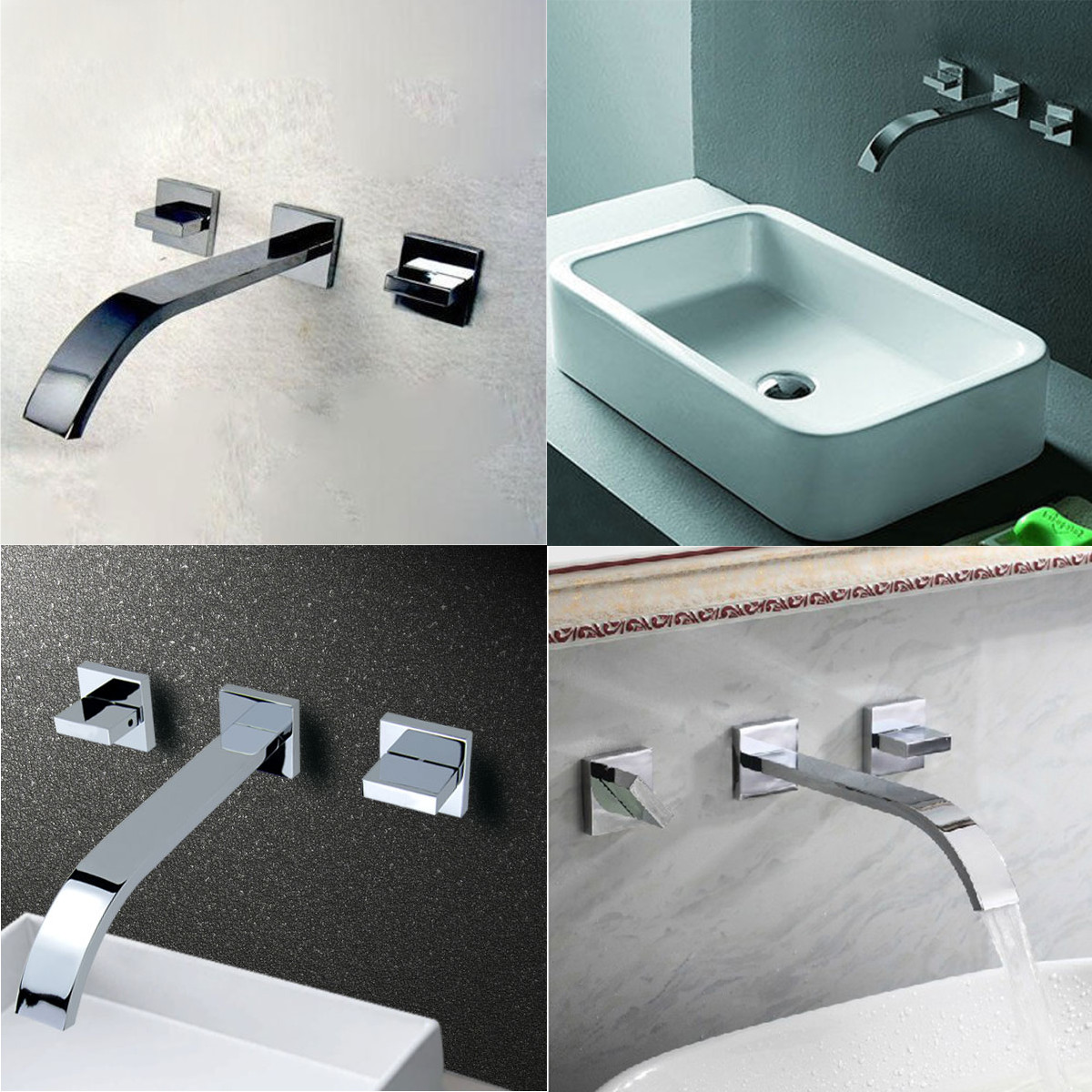 Mitigeur robinet cascade lavabo chromé fontaine pr cuisine bassin ...