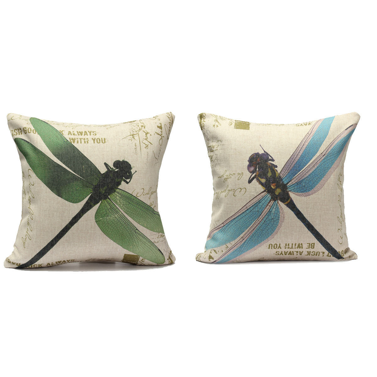 Dragonfly Throw Cushion Cover Linen Cotton Sofa Car Waist Pillow Case Decoration eBay