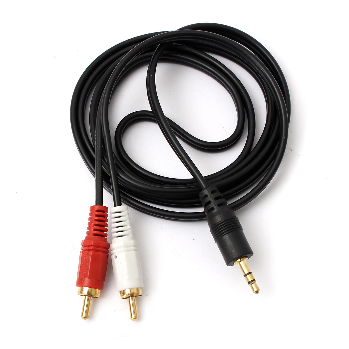 New 3 5mm Male Stereo Mini Plug Jack To 2 Rca Stereo Phono