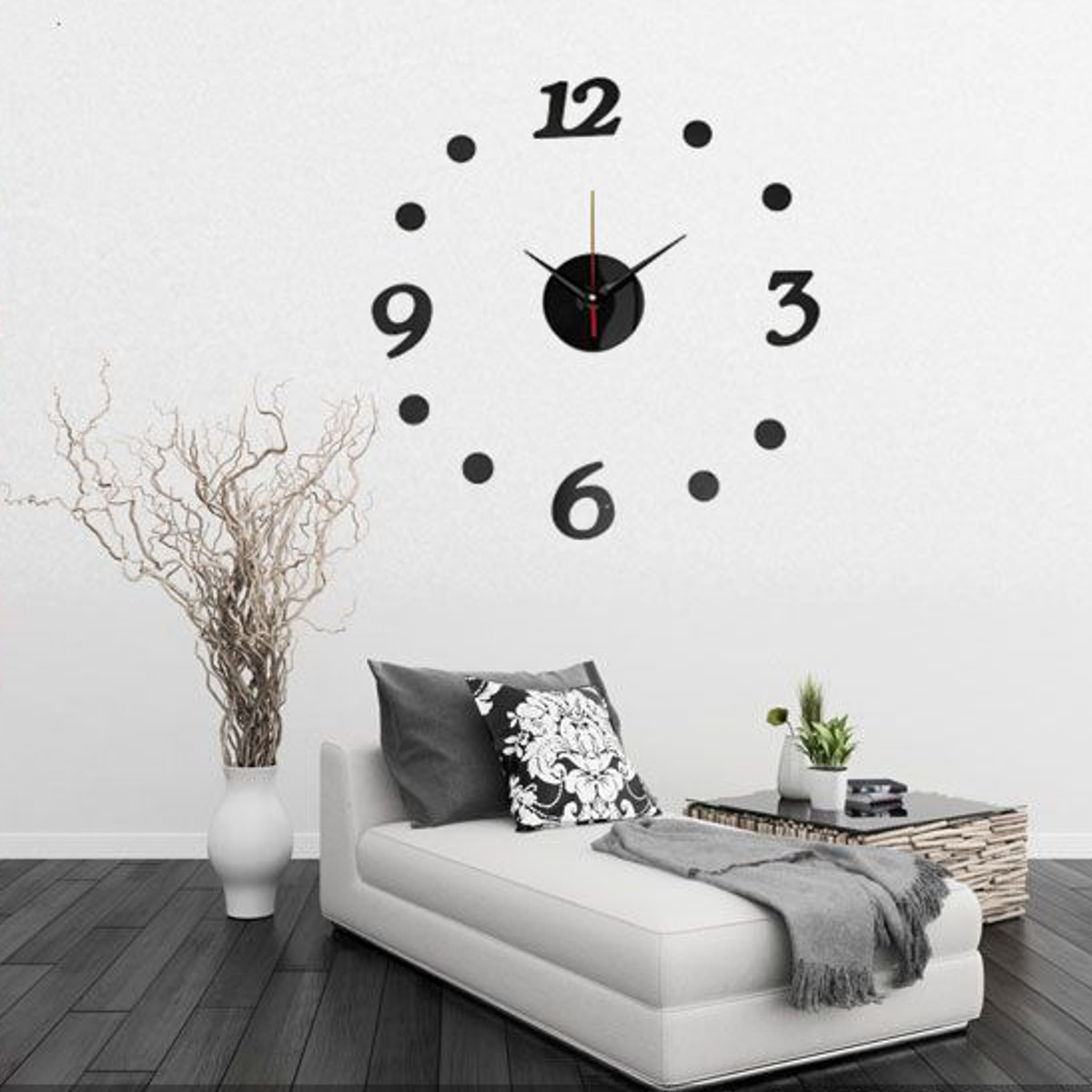 3d diy wall clock home modern decoration mirror living room large ...