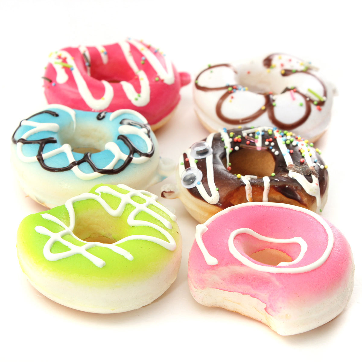 5CM Kawaii Bite me Donut Soft Cute Squishy Bread Keychain Bag Phone Charm Strap eBay