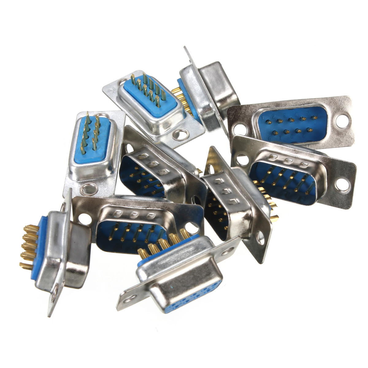 10pcs Rs232 Serial Port 9 Pin Db9 Connector Female Male Solder Soldering Plug