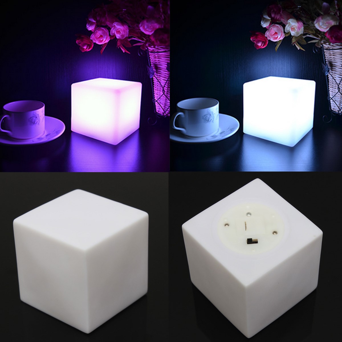 LED 7 Color Changing Mood Cubes Night Glow Lamp Light