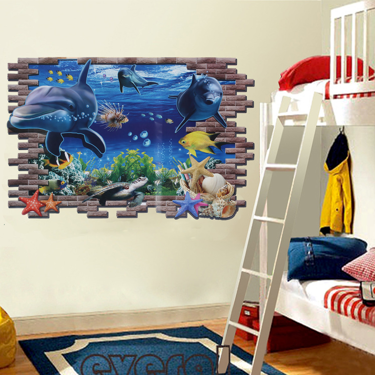 Wandtattoo fisch delfine ozean meer wanddekoration vinyl aufkleber ...