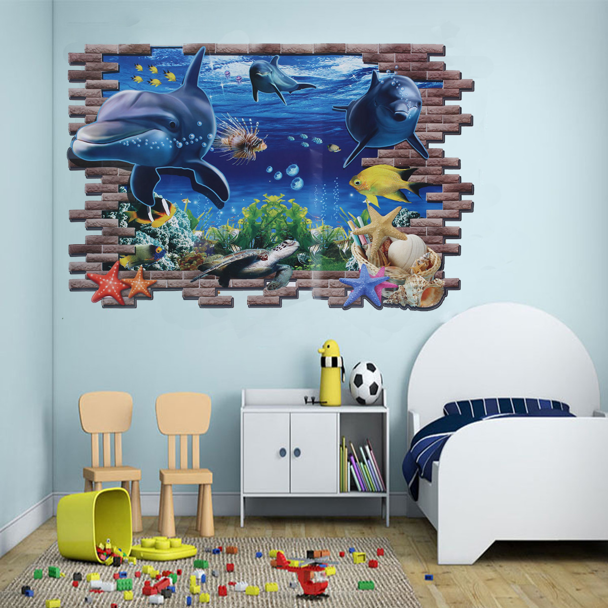 Wandtattoo Kinderzimmer Meer WANDTATTOO Fisch Delfine Ozean Meer Wanddekoration Vinyl