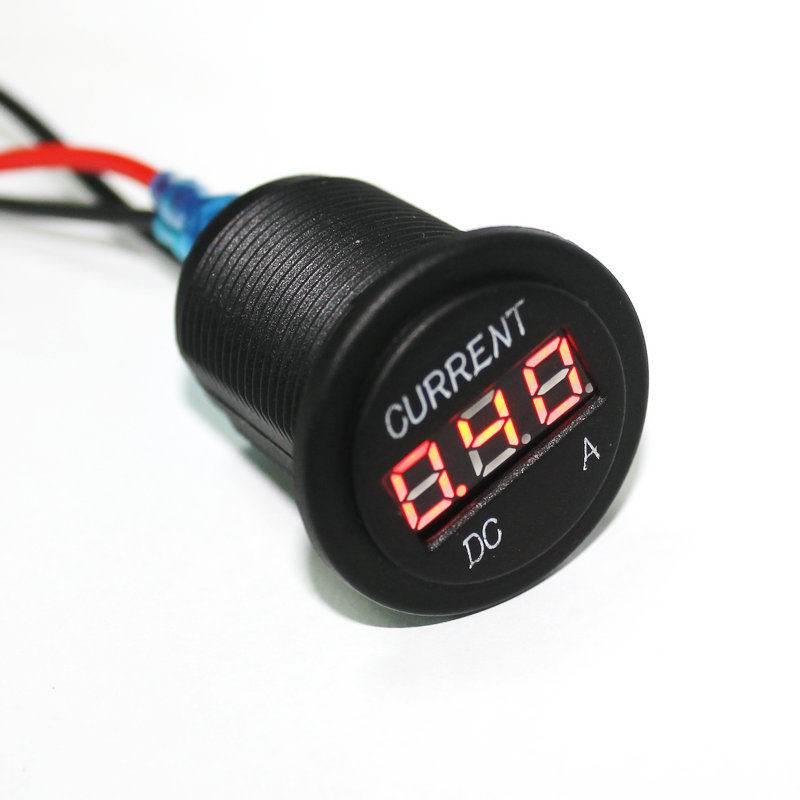 Auto KFZ LKW Digital Amperemeter Strommesser Rot LED Anzeige 1-10A mit Kabel