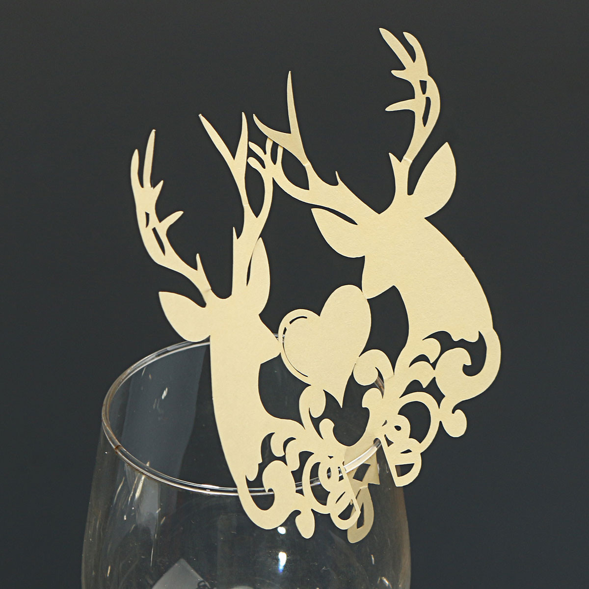 Christmas Wedding Name Place Cards For Wine Glass Laser Cut Pearlescent Card - Picture 31 of 78