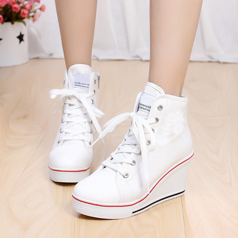 high ankle canvas shoes for women