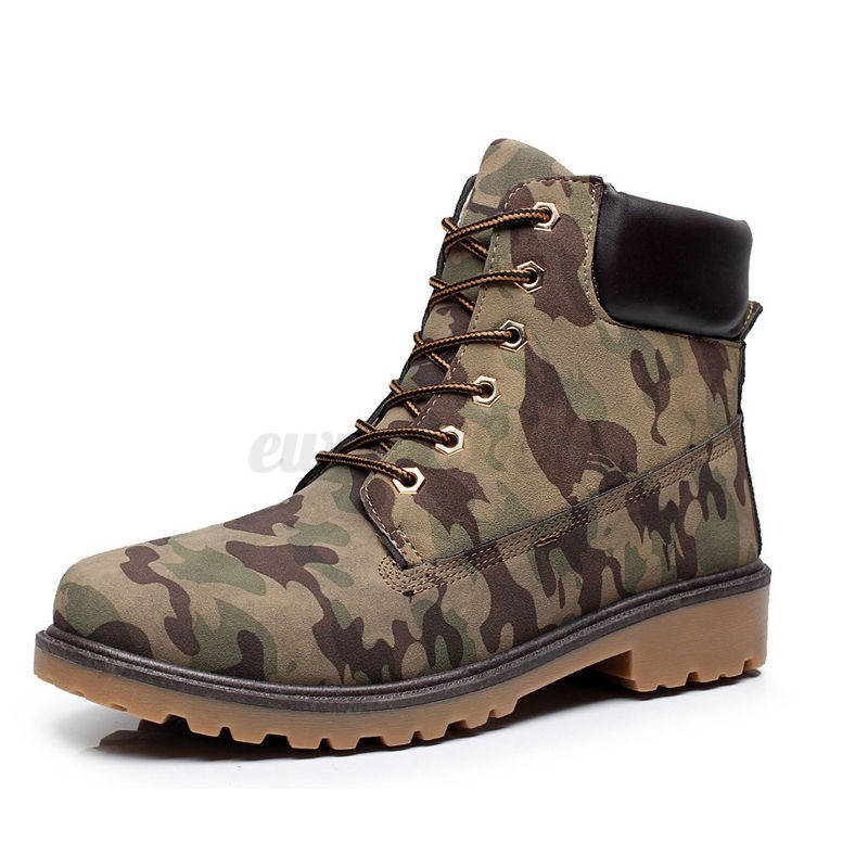 Men's Work Leather Snow Boots Winter Outdoor Rubber