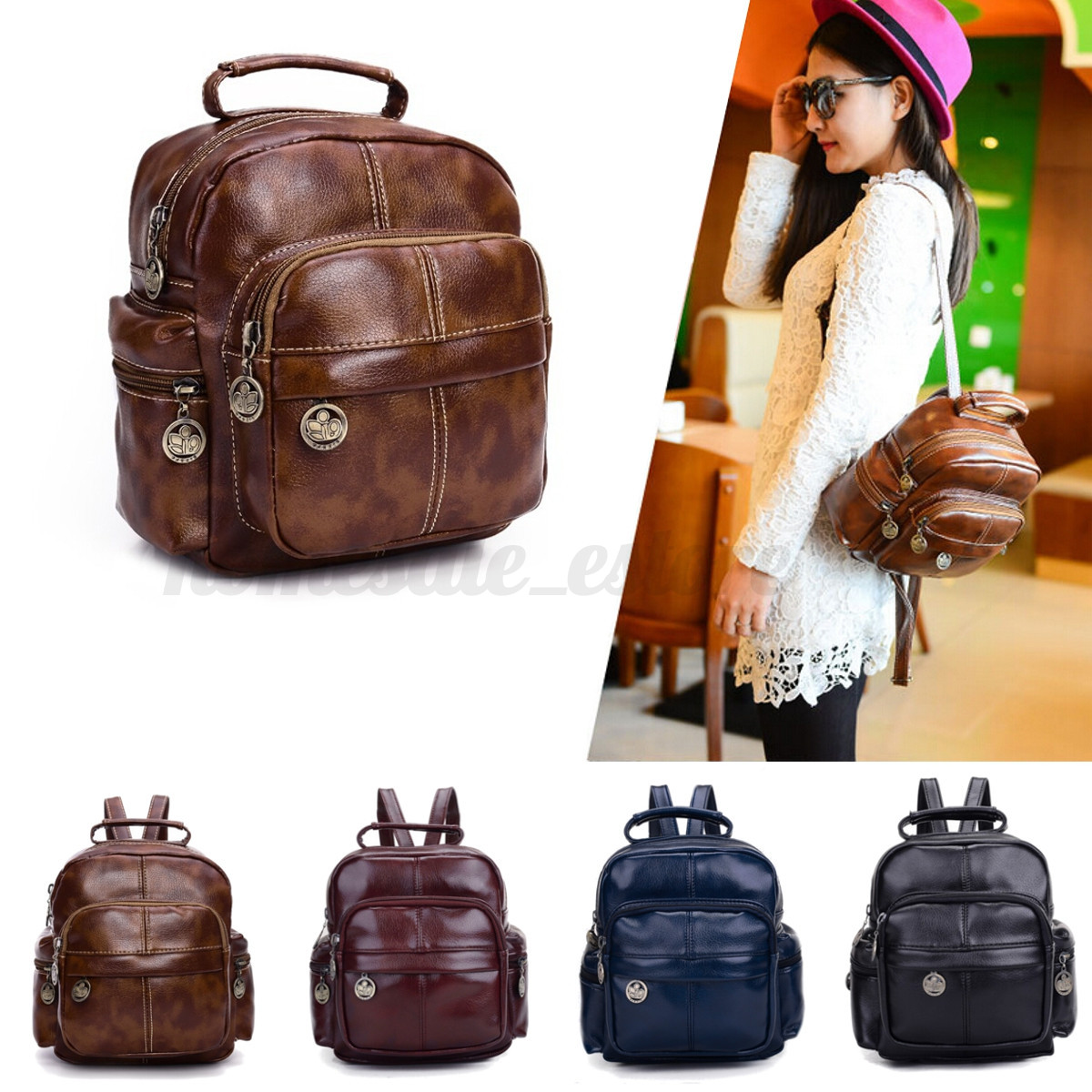 Fashion Women Vintage Mini Leather Travel Backpack Tote Rucksack Purse Cute Bag | eBay