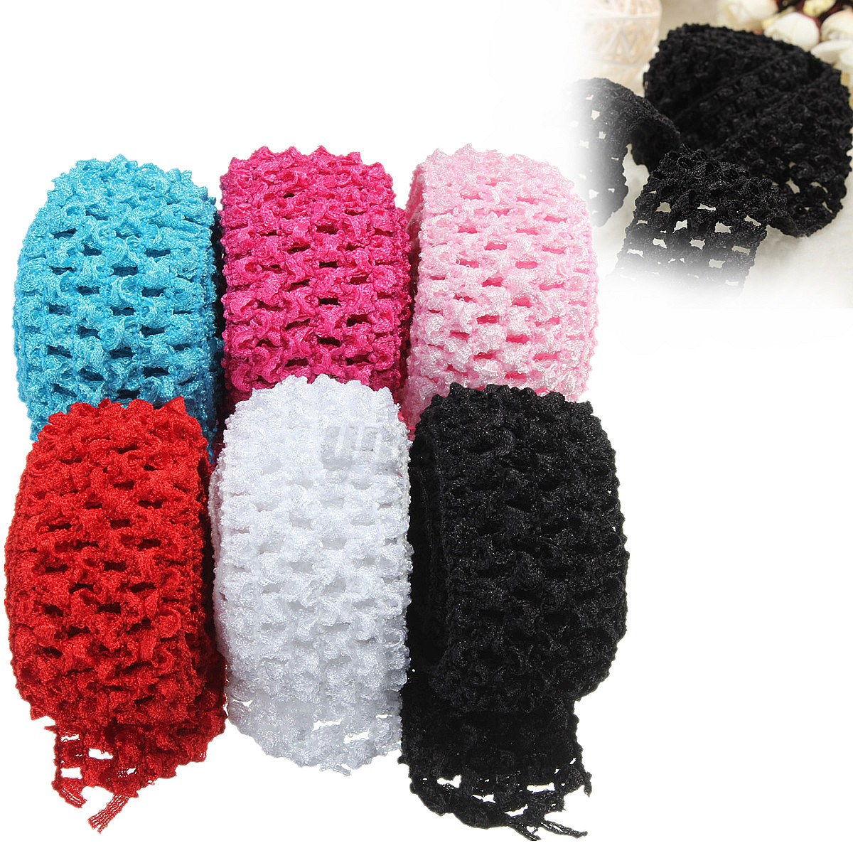 1 5 Crochet Elastic Stretchy Waistband Headband Hair ...