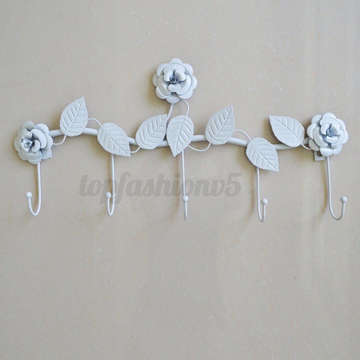 Attaccapanni parete appendiabiti 5 ganci ferro fiore foglia design ...