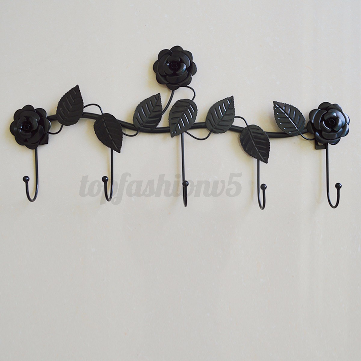 Attaccapanni parete appendiabiti 5 ganci ferro fiore foglia design ...