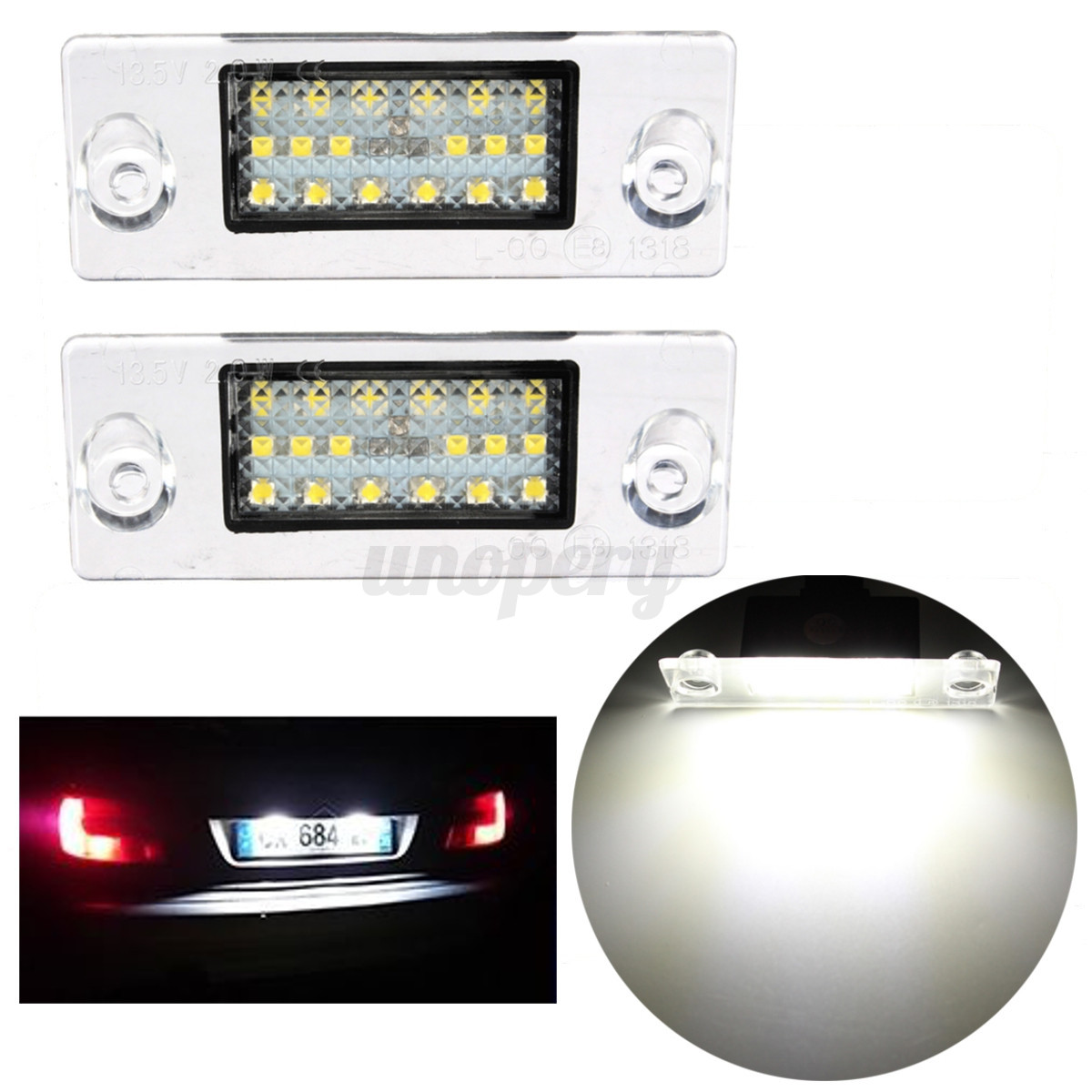 2x Error Free LED SMD License Number Plate Lights For Audi A4 S4 B5 98-01 White - Imagen 3 de 9