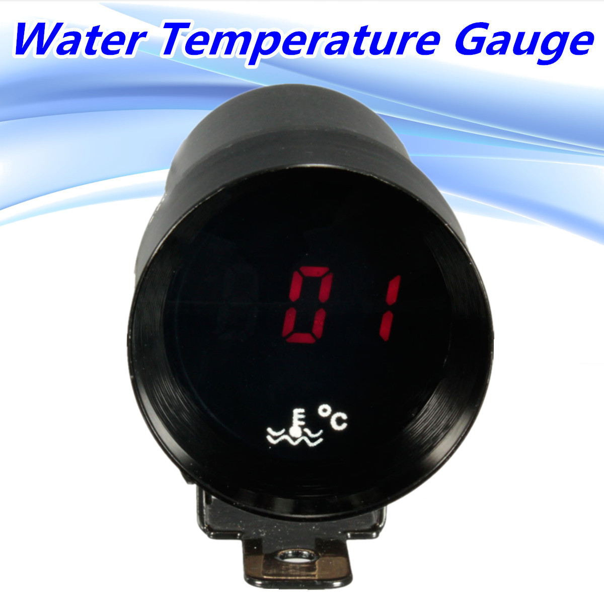 37mm Black Car Digital Led Water Temp Temperature Gauge Meter 37mm Black Car Digital Led Water Temp Temperature