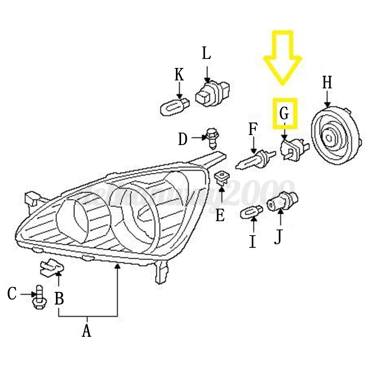 2005 Honda crv headlight socket #7