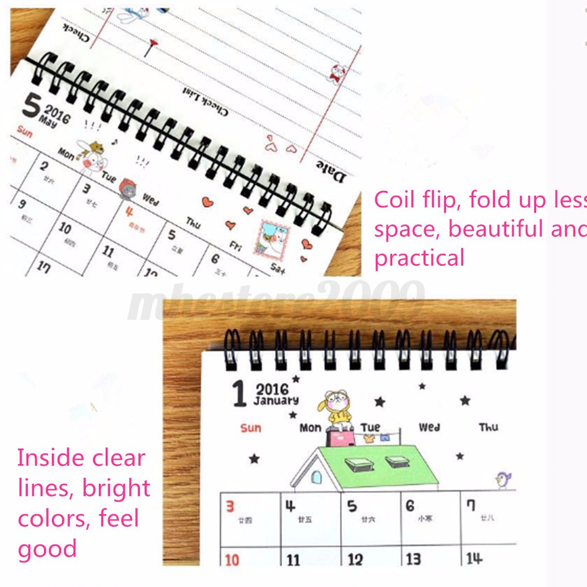 Table Calendar 2016 : New cartoon calendar desk table office flip stand Table Calendar 2016 : New cartoon calendar desk table office flip stand