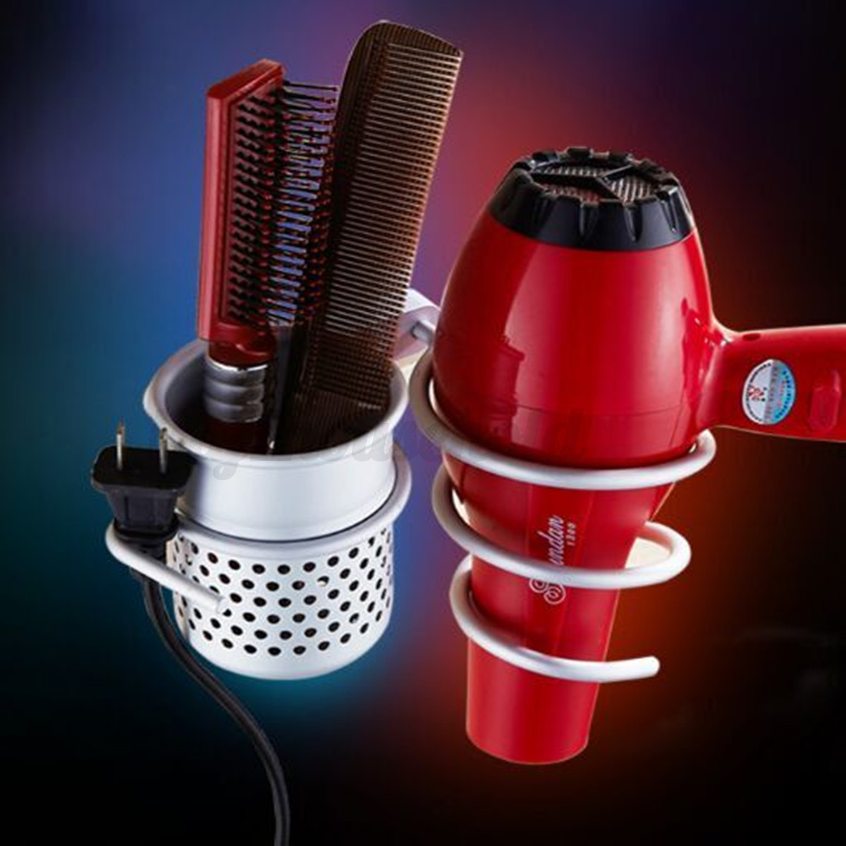 Porta phon da parete supporto asciugacapelli bagno hair dryer ... Porta phon da muro